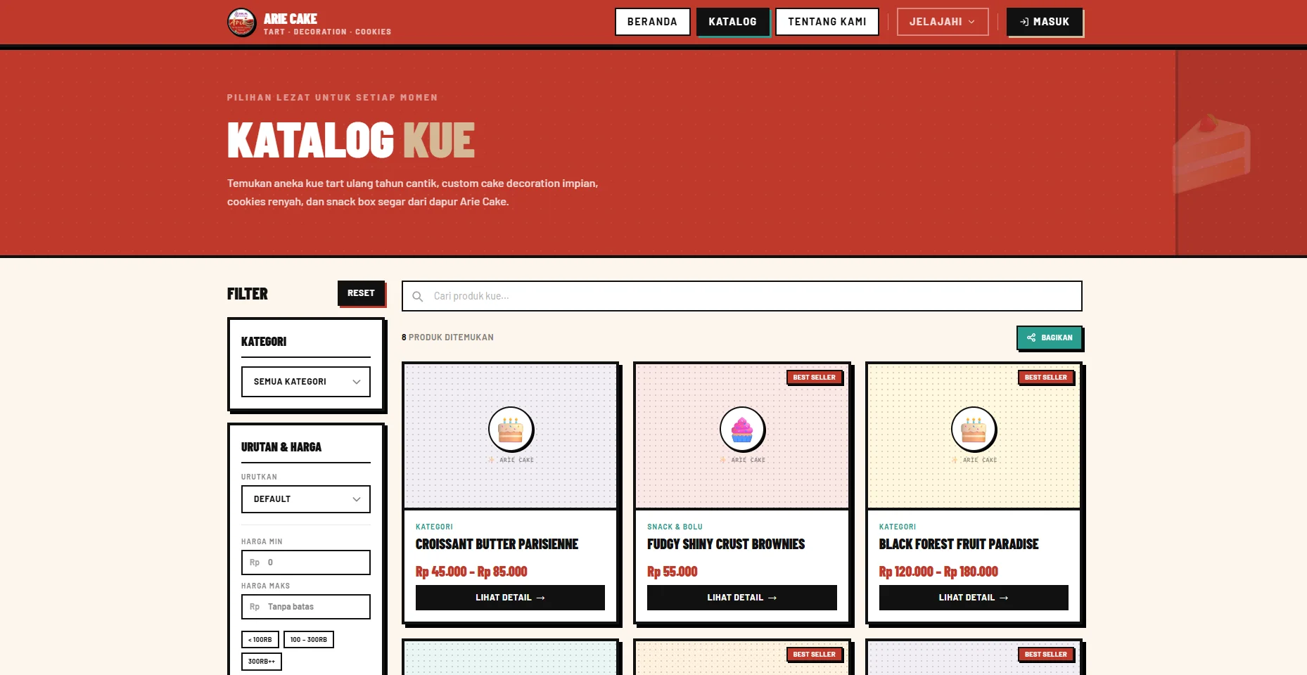 Katalog Online & Pemesanan - Arie Cake Tart Decoration & Cookies - 2